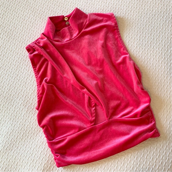 Pink velvet crop top - Picture 5 of 5